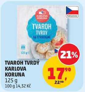 TVAROH TVRDÝ KARLOVA KORUNA, 125 g
