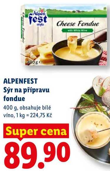 ALPENFEST Sýr na přípravu fondue, 400 g