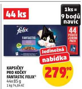 KAPSIČKY PRO KOČKY FANTASTIC FELIX, 44x85 g 