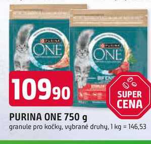 PURINA ONE 750 g granule pro kočky, vybrané druhy