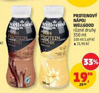 PROTEINOVÝ NÁPOJ WELLGOOD různé druhy, 350 ml
