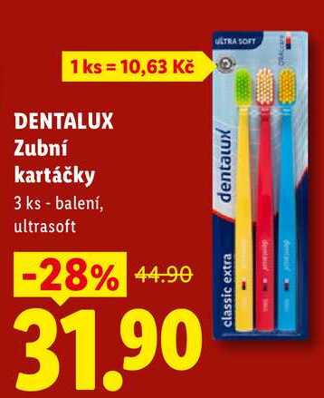 DENTALUX Zubní kartáčky, 3 ks