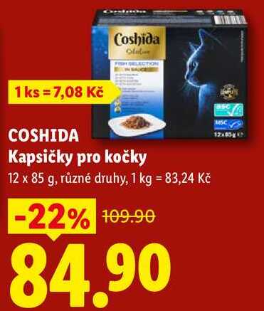 COSHIDA Kapsičky pro kočky, 12x 85 g