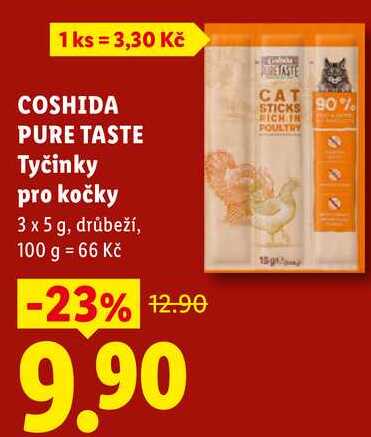 COSHIDA PURE TASTE Tyčinky pro kočky, 3x 5 g