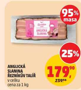 ANGLICKÁ SLANINA ŘEZNÍKŮV TALÍŘ v celku, 1 kg