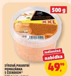 SÝROVÁ PIKANTNÍ POMAZÁNKA S ČESNEKEM, 500 g