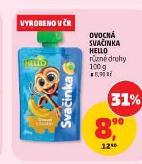 OVOCNÁ SVAČINKA HELLO různé druhy, 100 g 