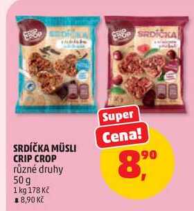 SRDÍČKA MÜSLI CRIP CROP různé druhy, 50 g