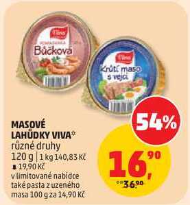 MASOVÉ LAHŮDKY VIVA různé druhy, 120 g 