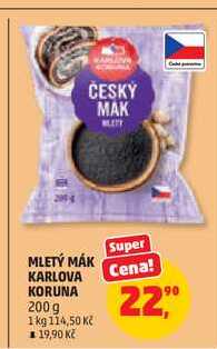MLETÝ MÁK KARLOVA KORUNA, 200 g