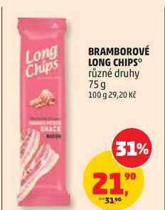 BRAMBOROVÉ LONG CHIPS různé druhy, 75 g