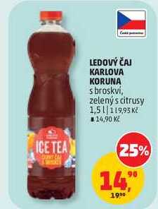LEDOVÝ ČAJ KARLOVA KORUNA s broskví, 1,5 l