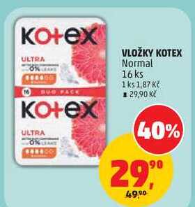 VLOŽKY KOTEX Normal, 16 ks