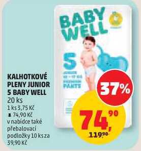 KALHOTKOVÉ PLENY JUNIOR PANTS 5 BABY WELL, 20 ks