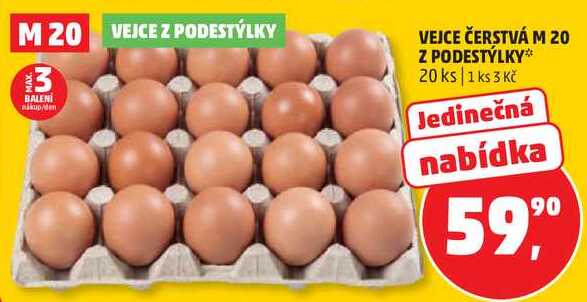 VEJCE ČERSTVÁ M Z PODESTÝLKY, 20 ks