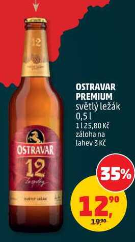 OSTRAVAR PREMIUM světlý ležák, 0,5 l