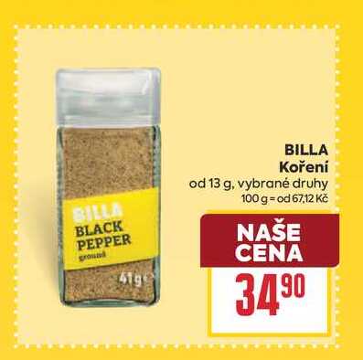 BILLA Koření od 13 g