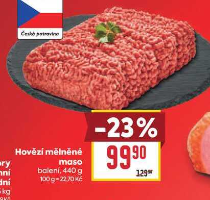 Hovězí mělněné maso  balení, 440 g 