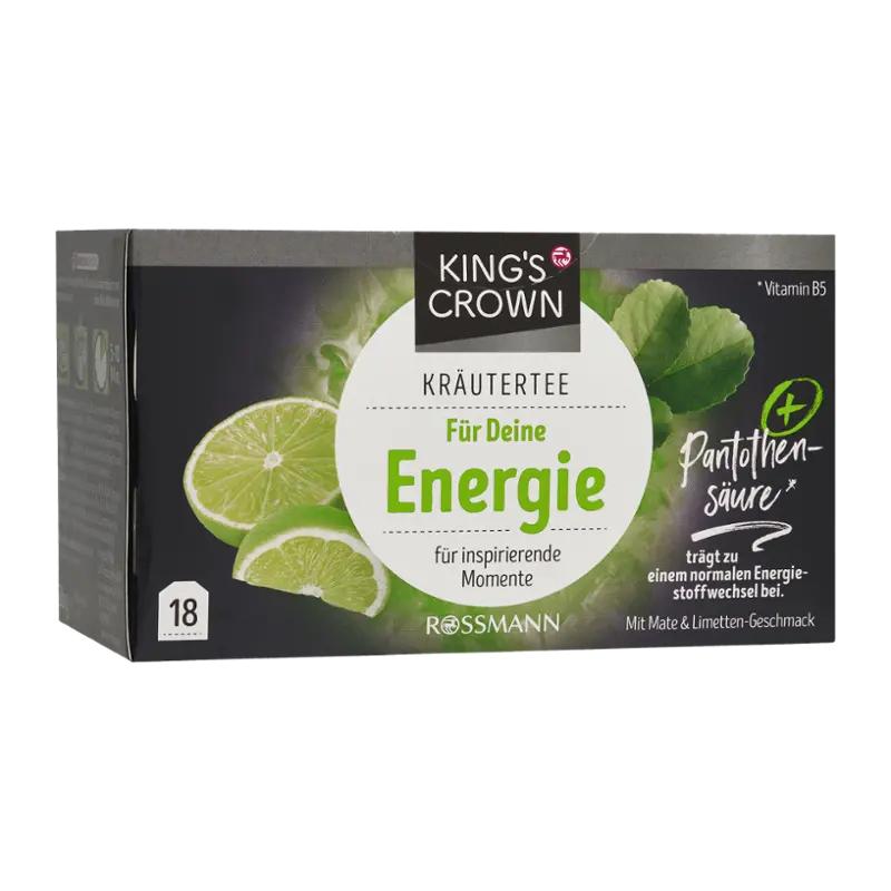 King's Crown Bylinný čaj pro energii s mátou a limetkovou příchutí, 32 g