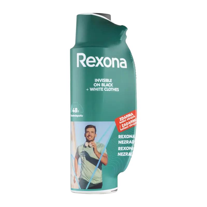 Rexona Antiperspirant pro muže Invisible Black & White s holicím strojkem, 150 ml