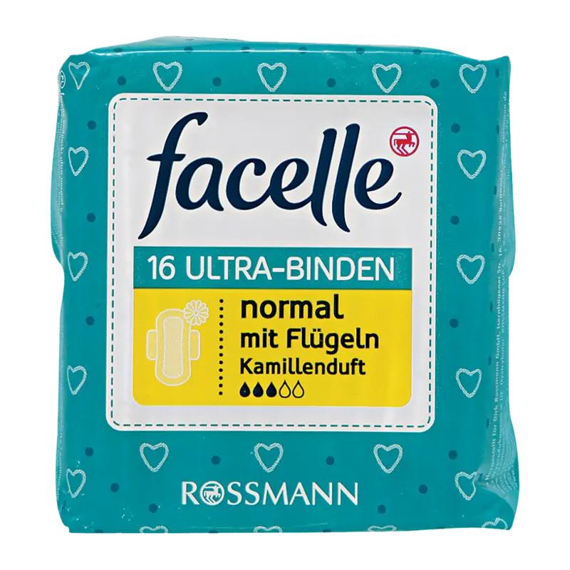 facelle Hygienické vložky Ultra Normal Heřmánek s křidélky, 16 ks