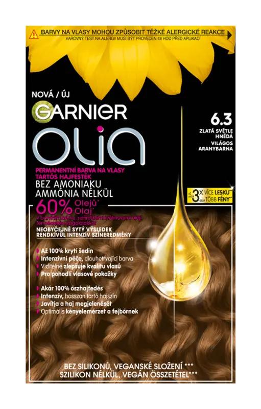 Garnier Permanentní barva na vlasy Olia bez amoniaku 6.3 zlatá světle hnědá, 1 ks