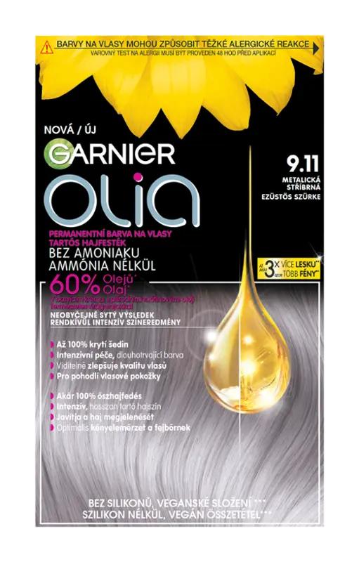 Garnier Permanentní barva na vlasy Olia bez amoniaku 9.11 metalická stříbrná, 1 ks