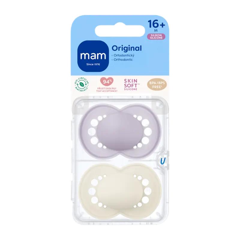 MAM Dudlík Original 16+ měs. fialový/béžový, 2 ks
