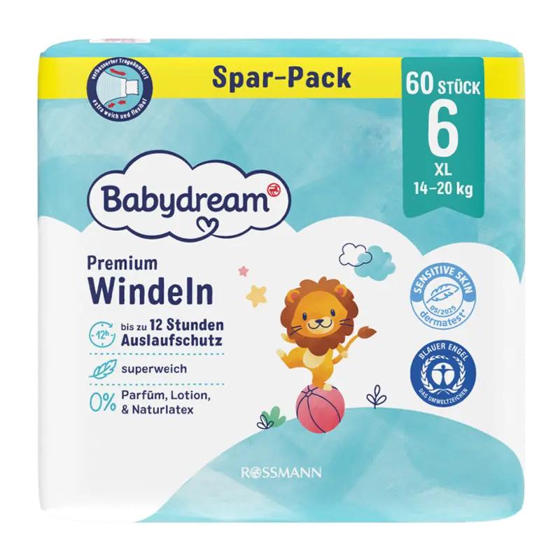 Babydream Pleny Premium XL, 14–20 kg, vel. 6, 60 ks