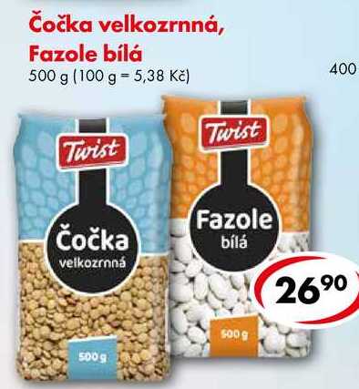 Čočka velkozrnná, Fazole bílá, 500 g