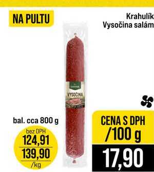 Krahulik Vysočina salám bal. cca 800 g 100g