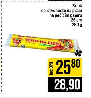 Brick čerstvé těsto na pizzu na pečícím papíru 26 cm 280 g