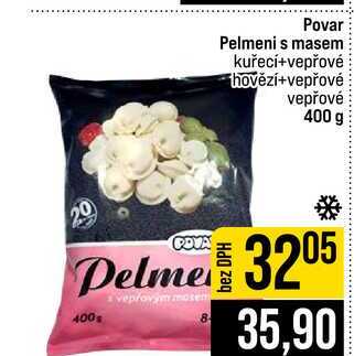 Povar Pelmeni s masem kuřecí+vepřové hovězí+vepřové vepřové 400 g 
