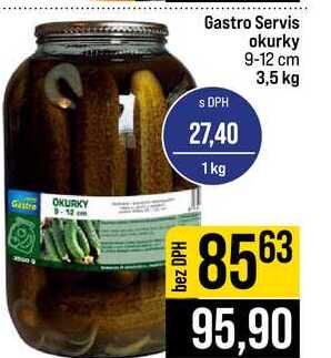 Gastro Servis okurky 9-12 cm 3,5 kg 