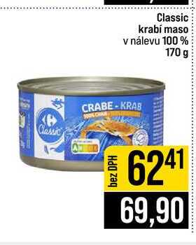 Classic krabí maso v nálevu 100% 170 g