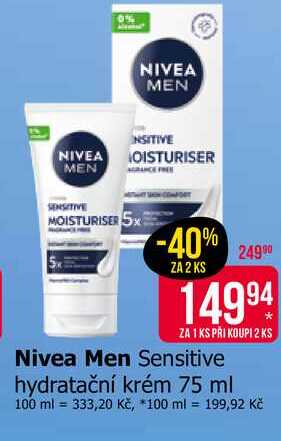 Nivea Men Sensitive hydratační krém 75 ml