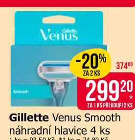 Gillette Venus Smooth náhradní hlavice 4 ks 
