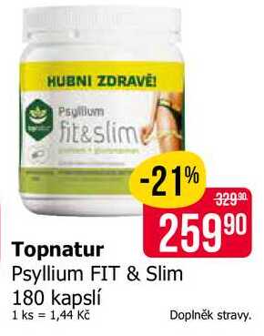 Topnatur Psyllium FIT & Slim 180 kapslí 