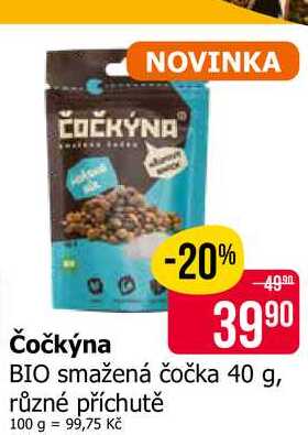 Čočkýna BIO smažená čočka 40 g, různé příchutě