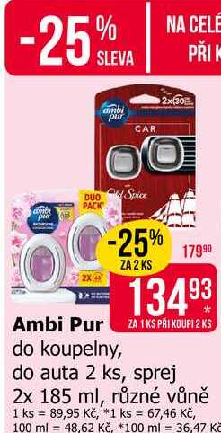 Ambi Pur do koupelny, do auta 2 ks