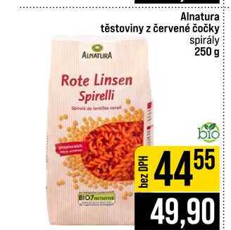 Alnatura těstoviny z červené čočky spirály 250 g