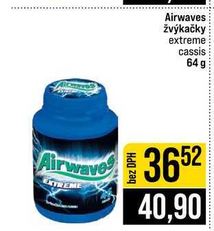 Airwaves žvýkačky extreme cassis 64 g