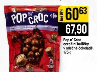 Pop n' Croc cereální kuličky v mléčné čokoládě 175 g 