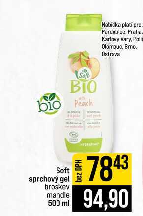 Soft sprchový gel broskev mandle 500 ml 