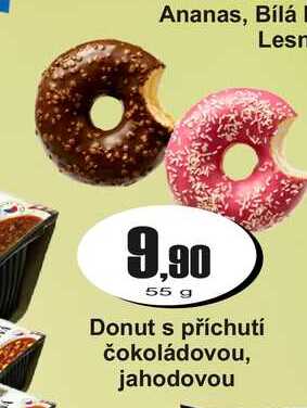 Donut s příchutí čokoládovou, jahodovou 55 g