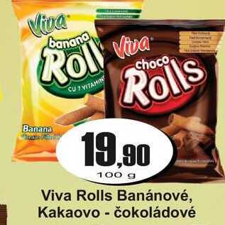 Viva Rolls Banánové, Kakaovo čokoládové 100 g