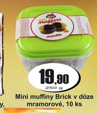 Mini muffiny Brick v dóze mramorové, 10 ks