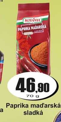 Paprika maďarská sladká 70 g