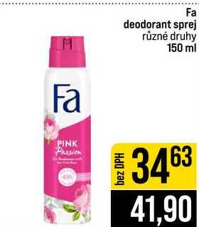 Fa deodorant sprej různé druhy 150 ml