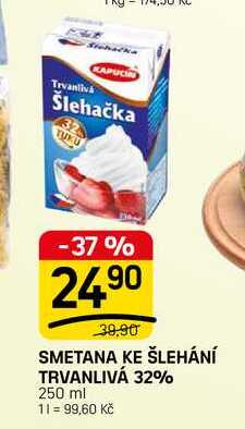SMETANA KE ŠLEHÁNÍ TRVANLIVÁ 32% 250 ml